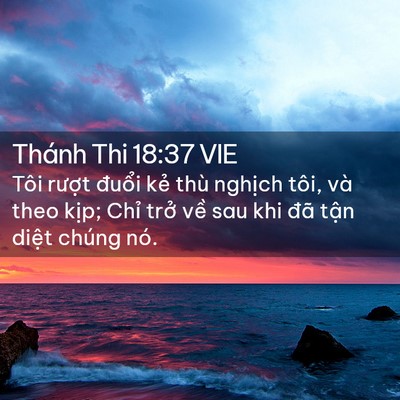 Picture 02 - Thánh Thi 18:37 VIE - Tôi rượt đuổi kẻ thù nghịch tôi, và - Bible Verse Picture