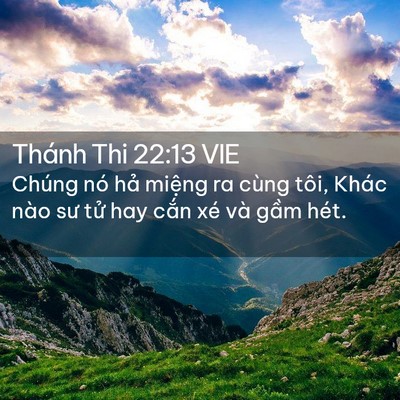 Picture 02 - Thánh Thi 22:13 VIE - Chúng nó hả miệng ra cùng tôi, Khác nào - Bible Verse Picture