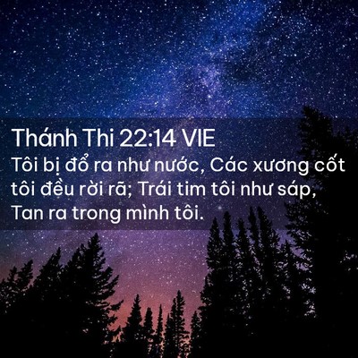 Picture 02 - Thánh Thi 22:14 VIE - Tôi bị đổ ra như nước, Các xương - Bible Verse Picture