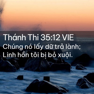 Picture 02 - Thánh Thi 35:12 VIE - Chúng nó lấy dữ trả lành; Linh hồn - Bible Verse Picture