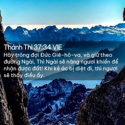 Picture 02 - Thánh Thi 37:34 VIE - Hãy trông đợi Đức Giê-hô-va, và giữ - Bible Verse Picture