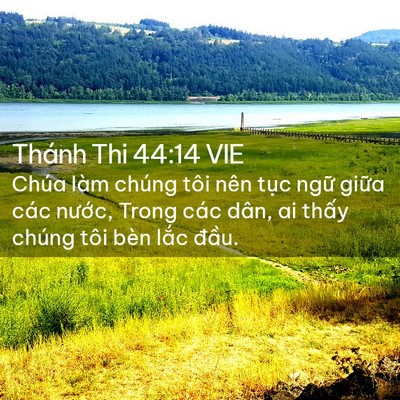 Picture 02 - Thánh Thi 44:14 VIE - Chúa làm chúng tôi nên tục ngữ giữa - Bible Verse Picture