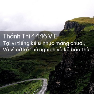 Picture 02 - Thánh Thi 44:16 VIE - Tại vì tiếng kẻ sỉ nhục mắng - Bible Verse Picture