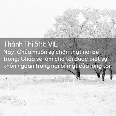 Picture 02 - Thánh Thi 51:6 VIE - Nầy, Chúa muốn sự chân thật nơi bề - Bible Verse Picture
