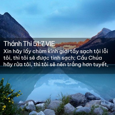 Picture 02 - Thánh Thi 51:7 VIE - Xin hãy lấy chùm kinh giới tẩy sạch - Bible Verse Picture