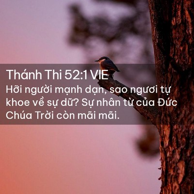 Picture 02 - Thánh Thi 52:1 VIE - Hỡi người mạnh dạn, sao ngươi tự - Bible Verse Picture