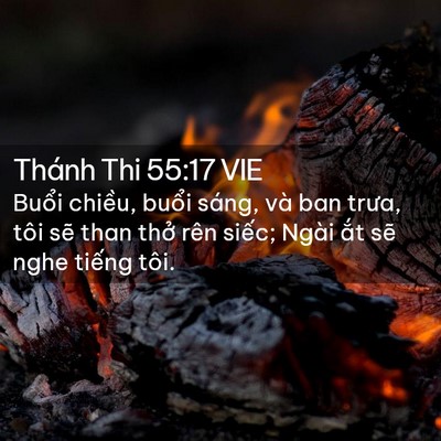 Picture 02 - Thánh Thi 55:17 VIE - Buổi chiều, buổi sáng, và ban trưa, tôi - Bible Verse Picture