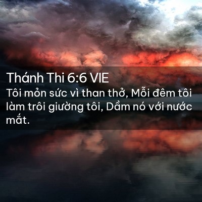 Picture 02 - Thánh Thi 6:6 VIE - Tôi mỏn sức vì than thở, Mỗi đêm tôi - Bible Verse Picture