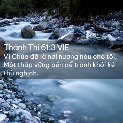 Picture 02 - Thánh Thi 61:3 VIE - Vì Chúa đã là nơi nương náu cho tôi, - Bible Verse Picture