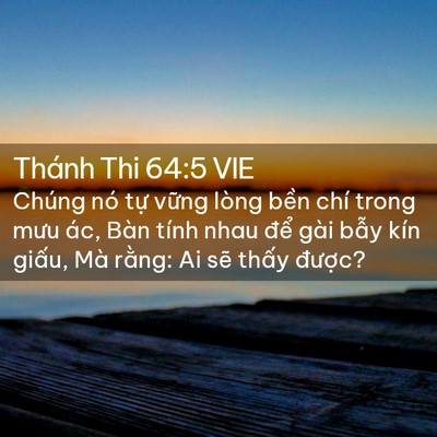Picture 02 - Thánh Thi 64:5 VIE - Chúng nó tự vững lòng bền chí trong - Bible Verse Picture