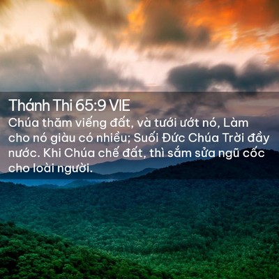 Picture 02 - Thánh Thi 65:9 VIE - Chúa thăm viếng đất, và tưới ướt - Bible Verse Picture