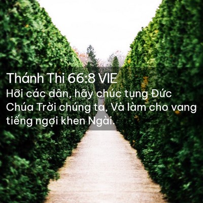 Picture 02 - Thánh Thi 66:8 VIE - Hỡi các dân, hãy chúc tụng Đức Chúa - Bible Verse Picture