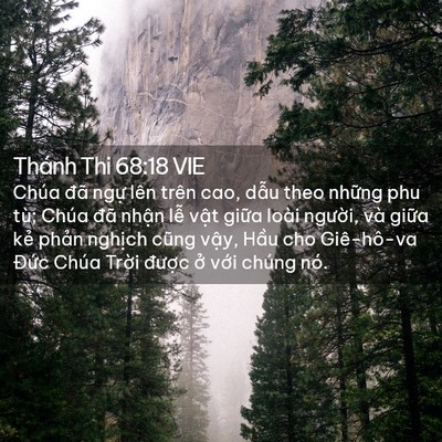 Picture 02 - Thánh Thi 68:18 VIE - Chúa đã ngự lên trên cao, dẫu theo - Bible Verse Picture