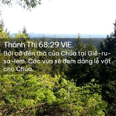 Picture 02 - Thánh Thi 68:29 VIE - Bởi cớ đền thờ của Chúa tại - Bible Verse Picture