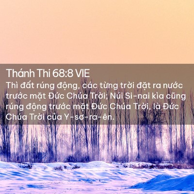 Picture 02 - Thánh Thi 68:8 VIE - Thì đất rúng động, các từng trời - Bible Verse Picture