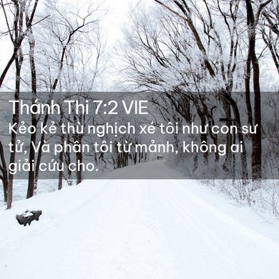 Picture 02 - Thánh Thi 7:2 VIE - Kẻo kẻ thù nghịch xé tôi như con sư - Bible Verse Picture