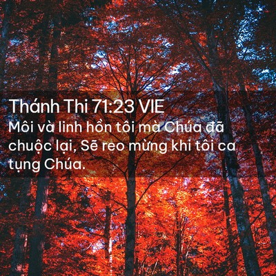 Picture 02 - Thánh Thi 71:23 VIE - Môi và linh hồn tôi mà Chúa đã chuộc - Bible Verse Picture