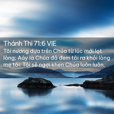 Picture 02 - Thánh Thi 71:6 VIE - Tôi nương dựa trên Chúa từ lúc mới - Bible Verse Picture