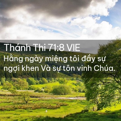 Picture 02 - Thánh Thi 71:8 VIE - Hằng ngày miệng tôi đầy sự ngợi khen - Bible Verse Picture