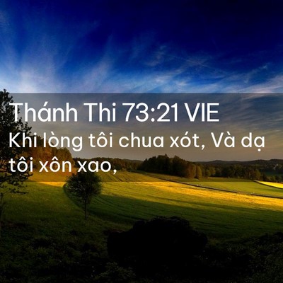 Picture 02 - Thánh Thi 73:21 VIE - Khi lòng tôi chua xót, Và dạ tôi xôn - Bible Verse Picture