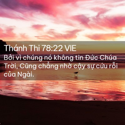 Picture 02 - Thánh Thi 78:22 VIE - Bởi vì chúng nó không tin Đức Chúa - Bible Verse Picture