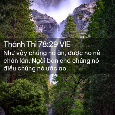 Picture 02 - Thánh Thi 78:29 VIE - Như vậy chúng nó ăn, được no nê chán - Bible Verse Picture