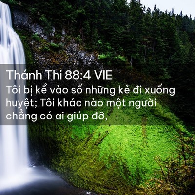 Picture 02 - Thánh Thi 88:4 VIE - Tôi bị kể vào số những kẻ đi xuống - Bible Verse Picture
