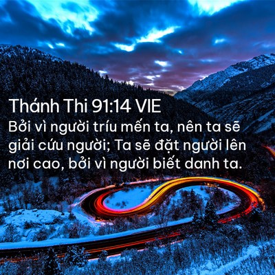 Picture 02 - Thánh Thi 91:14 VIE - Bởi vì người tríu mến ta, nên ta sẽ - Bible Verse Picture