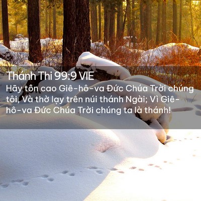 Picture 02 - Thánh Thi 99:9 VIE - Hãy tôn cao Giê-hô-va Đức Chúa Trời - Bible Verse Picture