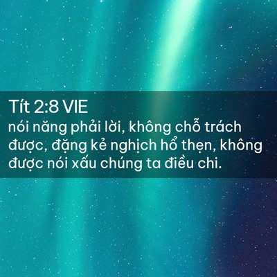 Picture 02 - Tít 2:8 VIE - nói năng phải lời, không chỗ trách - Bible Verse Picture