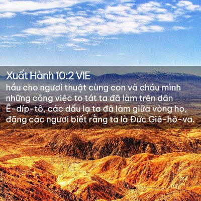 Picture 02 - Xuất Hành 10:2 VIE - hầu cho ngươi thuật cùng con và cháu - Bible Verse Picture