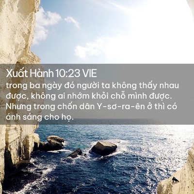 Picture 02 - Xuất Hành 10:23 VIE - trong ba ngày đó người ta không thấy - Bible Verse Picture