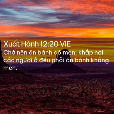 Picture 02 - Xuất Hành 12:20 VIE - Chớ nên ăn bánh có men; khắp nơi các - Bible Verse Picture