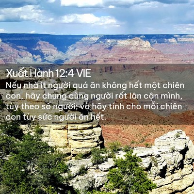 Picture 02 - Xuất Hành 12:4 VIE - Nếu nhà ít người quá ăn không hết - Bible Verse Picture