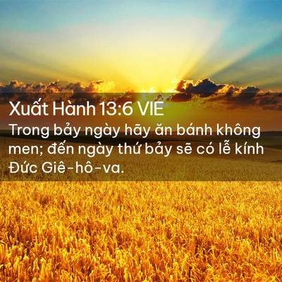 Picture 02 - Xuất Hành 13:6 VIE - Trong bảy ngày hãy ăn bánh không men; - Bible Verse Picture