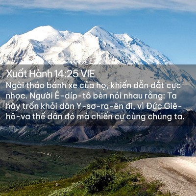 Picture 02 - Xuất Hành 14:25 VIE - Ngài tháo bánh xe của họ, khiến dẫn - Bible Verse Picture