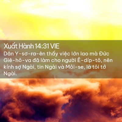 Picture 02 - Xuất Hành 14:31 VIE - Dân Y-sơ-ra-ên thấy việc lớn lao mà - Bible Verse Picture