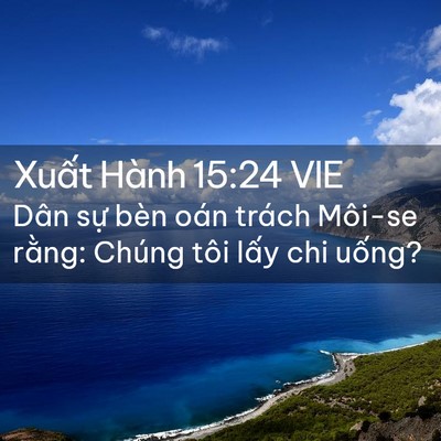 Picture 02 - Xuất Hành 15:24 VIE - Dân sự bèn oán trách Môi-se rằng: Chúng - Bible Verse Picture
