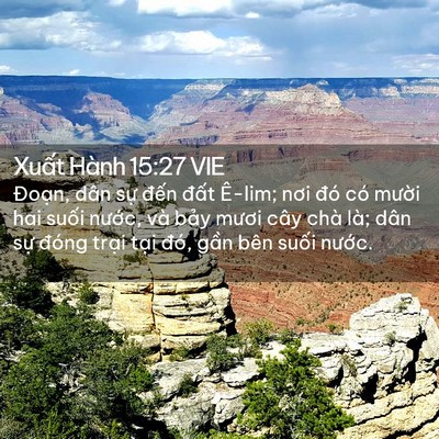 Picture 02 - Xuất Hành 15:27 VIE - Đoạn, dân sự đến đất Ê-lim; nơi - Bible Verse Picture