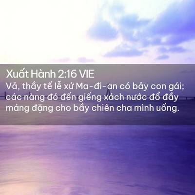 Picture 02 - Xuất Hành 2:16 VIE - Vả, thầy tế lễ xứ Ma-đi-an có bảy - Bible Verse Picture