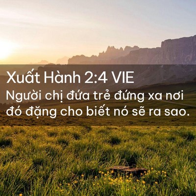 Picture 02 - Xuất Hành 2:4 VIE - Người chị đứa trẻ đứng xa nơi đó - Bible Verse Picture