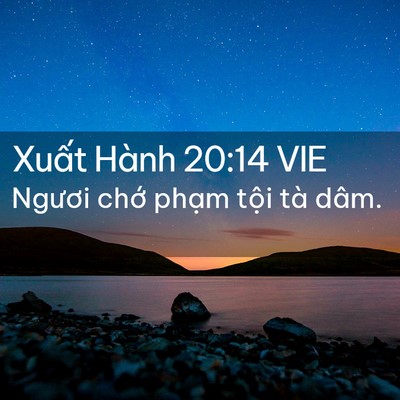 Picture 02 - Xuất Hành 20:14 VIE - Ngươi chớ phạm tội tà - Bible Verse Picture