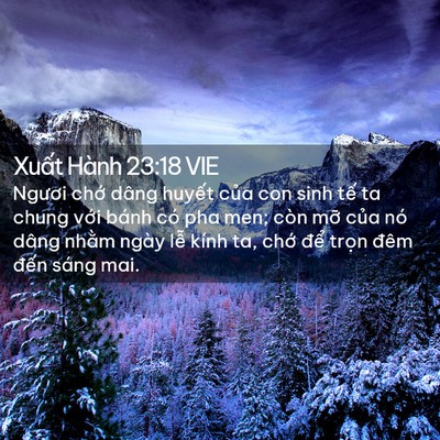 Picture 02 - Xuất Hành 23:18 VIE - Ngươi chớ dâng huyết của con sinh tế - Bible Verse Picture