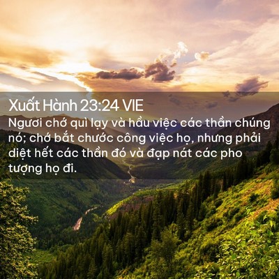 Picture 02 - Xuất Hành 23:24 VIE - Ngươi chớ quì lạy và hầu việc các - Bible Verse Picture