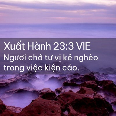 Picture 02 - Xuất Hành 23:3 VIE - Ngươi chớ tư vị kẻ nghèo trong việc - Bible Verse Picture