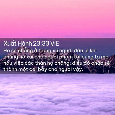 Picture 02 - Xuất Hành 23:33 VIE - Họ sẽ chẳng ở trong xứ ngươi đâu, e - Bible Verse Picture