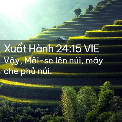 Picture 02 - Xuất Hành 24:15 VIE - Vậy, Môi-se lên núi, mây che phủ - Bible Verse Picture