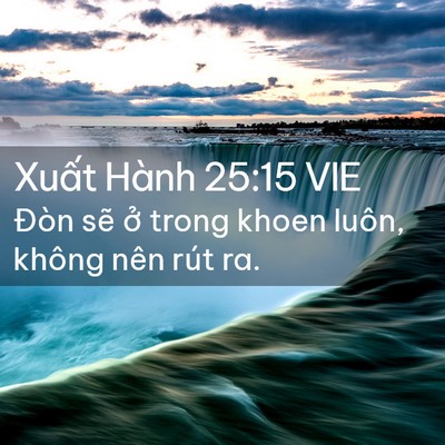 Picture 02 - Xuất Hành 25:15 VIE - Đòn sẽ ở trong khoen luôn, không nên - Bible Verse Picture