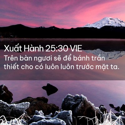 Picture 02 - Xuất Hành 25:30 VIE - Trên bàn ngươi sẽ để bánh trần - Bible Verse Picture