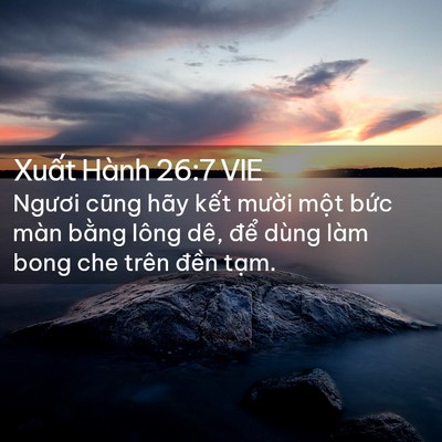 Picture 02 - Xuất Hành 26:7 VIE - Ngươi cũng hãy kết mười một bức màn - Bible Verse Picture